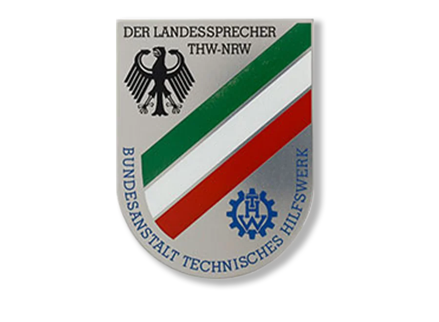 Typenschild aus Aluminium, schwarz bedruckt im Eloxalunterdruckverfahren