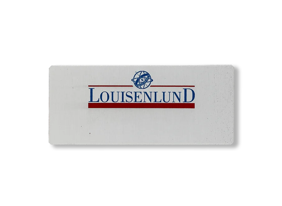 Typenschild aus Aluminium, Grund vertieft geaetzt pink, Schrift erhaben blank