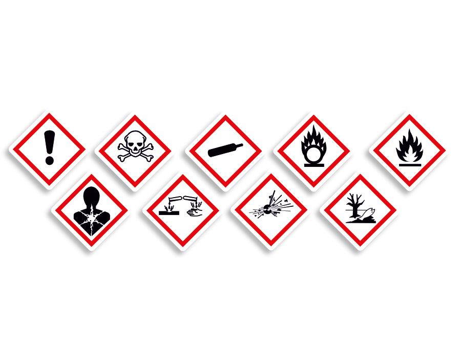 Folienschilder zur Kennzeichnung von Gefahrstoffen
