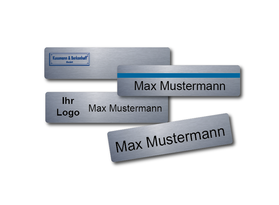 Typenschild aus Aluminium, schwarz bedruckt im Eloxalunterdruckverfahren
